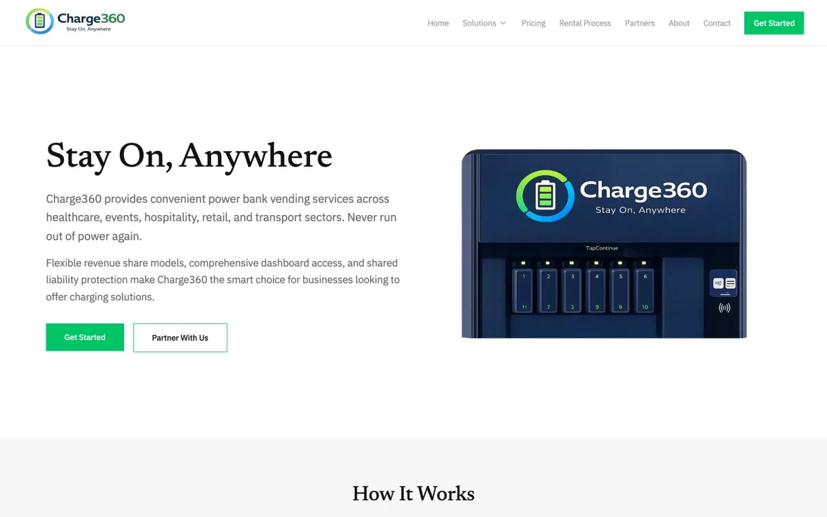 Charge360 website, built by 4m Consulting
