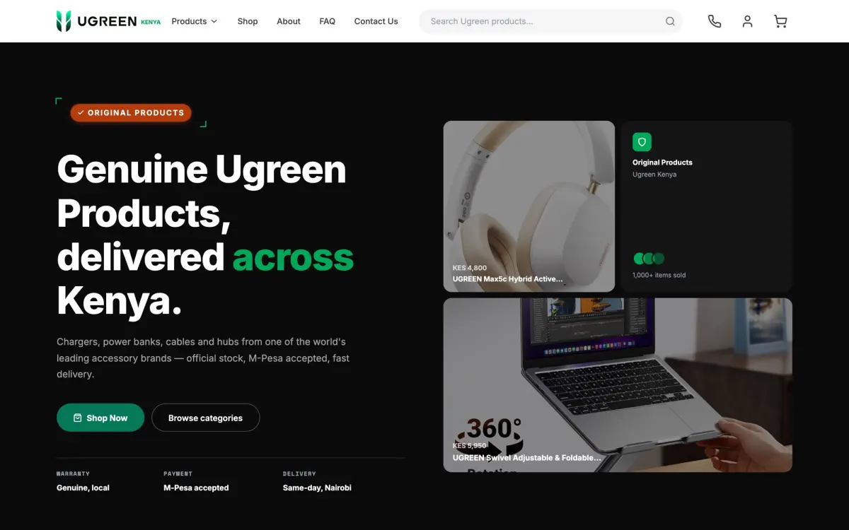 Ugreen Kenya website, built by 4m Consulting